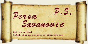 Persa Savanović vizit kartica